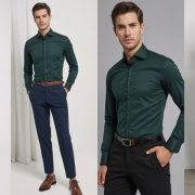 Dark Green Formal Shirt Combinations for Men