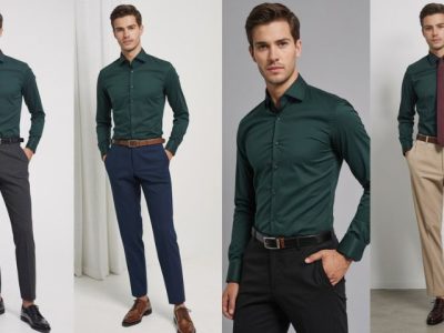 Dark Green Formal Shirt Combinations for Men
