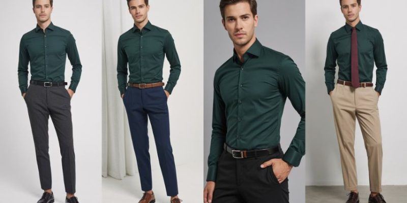 Dark Green Formal Shirt Combinations for Men